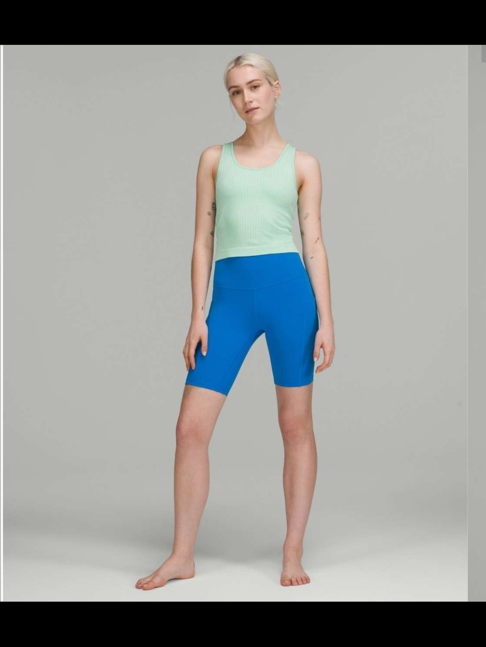 Lululemon Ebb To Street Cropped Tank In Wild Mint Sz 4 - Picture 3 of 8